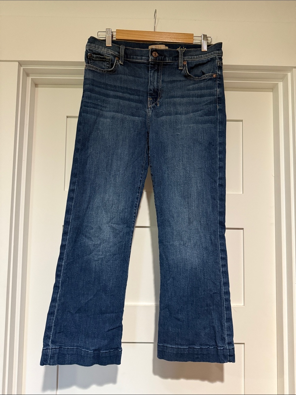 7 For All Mankind Dark Blue Wide Leg Jeans